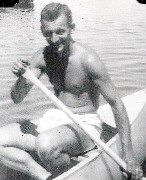 Gordon Bennett; camp; canoe